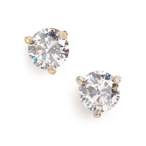 Kate Spade Rise & Shine Studs gold / clear small 0.38”